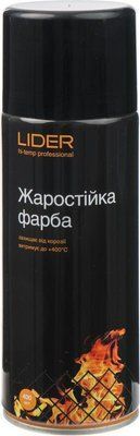 Емаль SLIDER аерозольна жаростійка чорний мат 400 мл 1677432568 фото