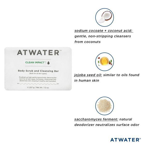 Косметичний засіб Atwater Clean Impact Body Scrub and Cleansing Bar, 207 мл КОСМ05104 фото