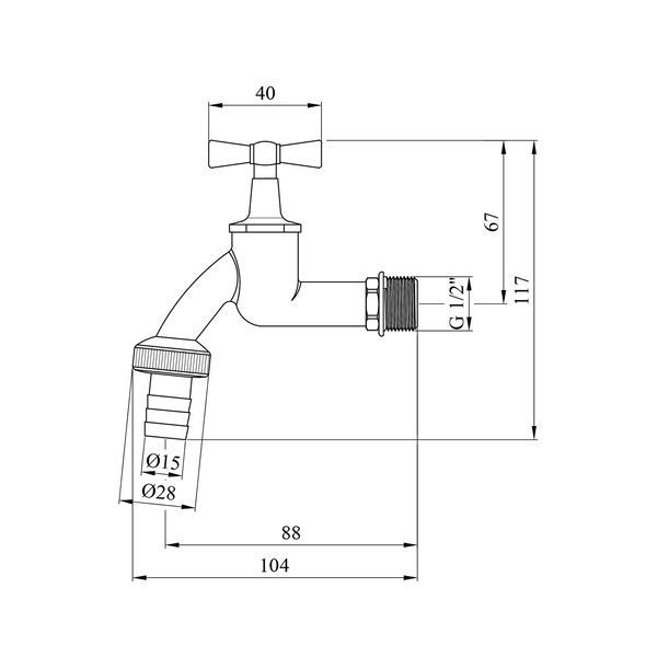 Кран для поливу Karro 1/2" PN40 KR-12018 латунний CV018741 фото
