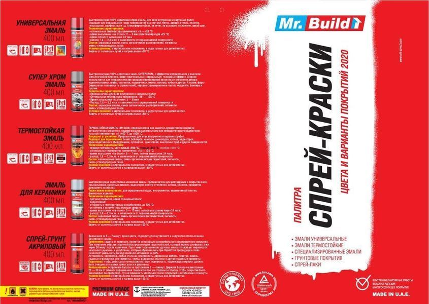 Емаль універсальна Mr.Build 5022 Темно-синя аерозоль 400 мл (MB5022) 1842744295 фото