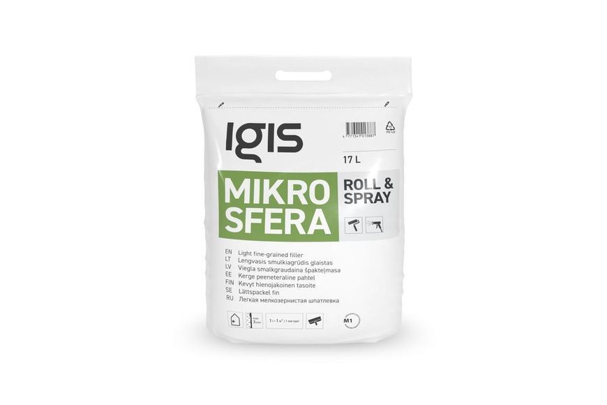 Дрібнозерниста шпаклівка IGIS MIKROSFERA, 17л 1832749606 фото