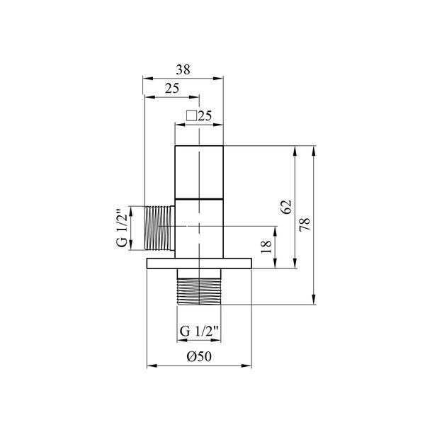 Кран приладний для підключення Karro 1/2"х1/2" KR-03122А CV020368 фото