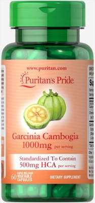 Гарцинія камбоджійська, Garcinia Cambogia, Puritan's Pride, 500 мг, 60 вегетаріанських капсул puritan_53993 фото