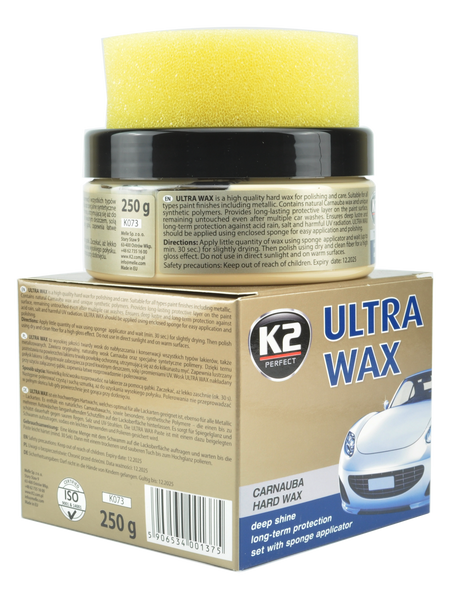 Поліроль восковий для кузова Ultra Wax 250 г з губкою K20110 фото