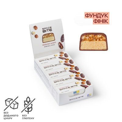 Батончик SpaceFood Space Bite, 10*45 грамів, фундук-фінік 2542246832 фото
