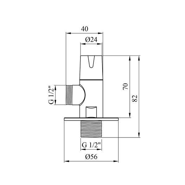 Кран приладовий Kroner KRP Eckventil C301 1/2"х1/2" ЗЗ CV027381 фото