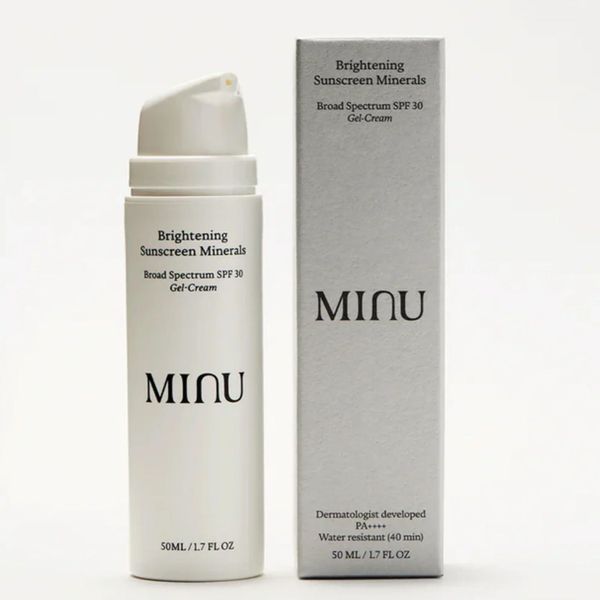 Сонцезахисний крем Minu Brightening Sunscreen Minerals Broad Spectrum SPF 30 Gel-Cream, 50 мл КОСМ02462 фото