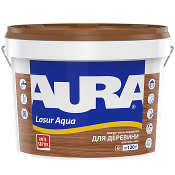 Деревозахисний матеріал Aura Lasur Aqua шовковисто-матовий Тік, 2,5л 39952 фото