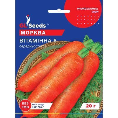 Насіння Морква Вітамінна GL Seeds 20г (Professional120) 4823096910659 фото