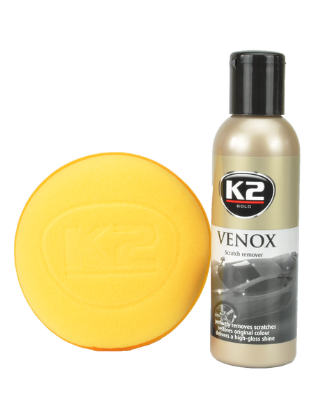 Поліроль для кузова Venox 180 г молочко з губкою K20205 фото