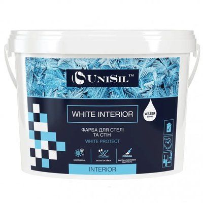Акрилова фарба для стін і стель Unisil White Interior 1.4 кг (1759857042) 1759857042 фото