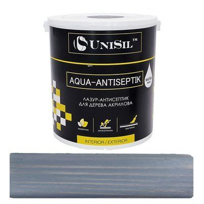 Лазур антисептик для дерева Aqua-Antiseptik Unisil графітна 0.75л LAU075graf фото