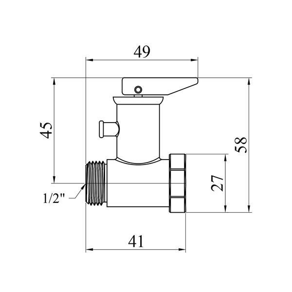 Клапан запобіжний для бойлера з ручкою Karro 1/2" KR-88144 CV017026 фото