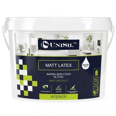 Фарба для стелі та стін Unisil matt latex, Unisil, 1.4 кг (1759858547) 1759858547 фото