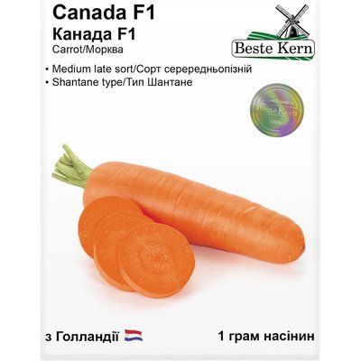 Насіння Морква Канада F1 Beste Kern 1г (For Hobby2525) For Hobby2525 фото