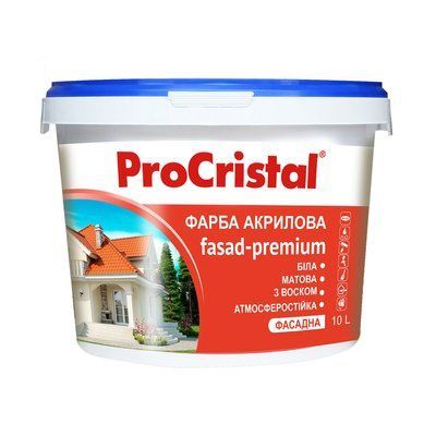 Фарба акрилова фасадна ProCristal Fasad-Premium IР-132, 10 л 1739716303 фото