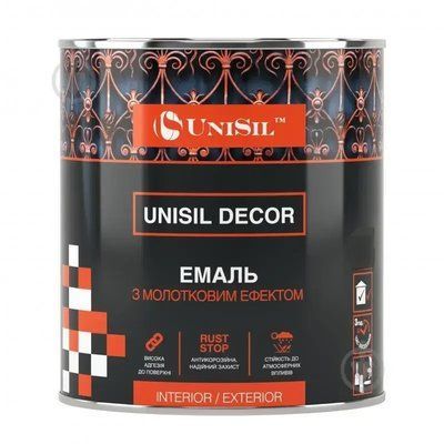 Емаль алкідно-уретанова UniSil Decor 3 в 1, молоткова Зелена, 2.5л (1925386203) 1925386207 фото