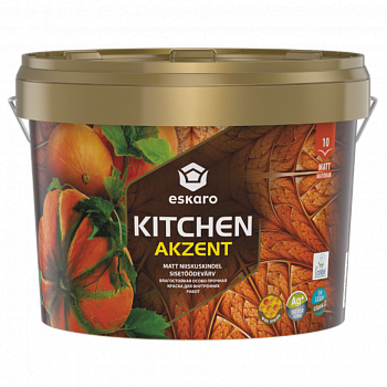 Акрилова фарба Eskaro Akzent Kitchen шовковистий мат білий 9л (42036) 42036 фото