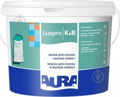 Фарба акрилатна водоемульсійна Aura Luxpro K&B напівмат білий 10 л (39148) 39148 фото