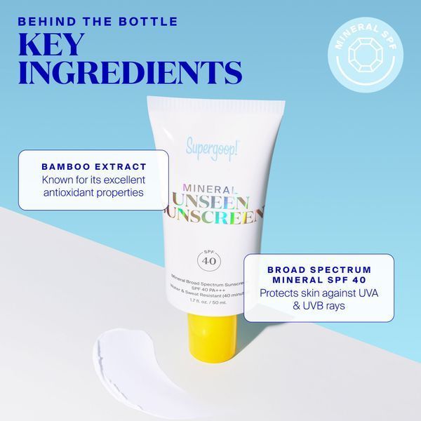 Сонцезахисний крем Supergoop! Mineral Unseen Sunscreen SPF 40, 50 мл КОСМ00072 фото