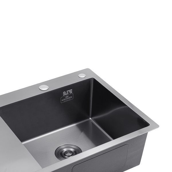 Кухонна мийка Kroner KRP Schwarze - 7849RHM PVD (3/1 мм) CV025279 фото