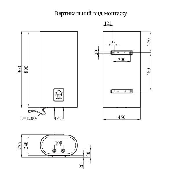 Водонагрівач Kroner Flacher K50F2-D з сухим ТЕНом CV031150 фото