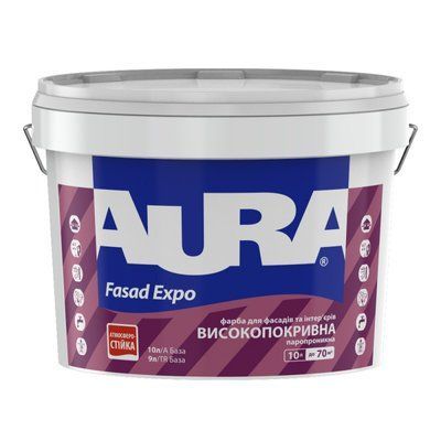 Фарба акрилатна водоемульсійна Aura Fasad Expo мат білий 10 л (38290) 38290 фото
