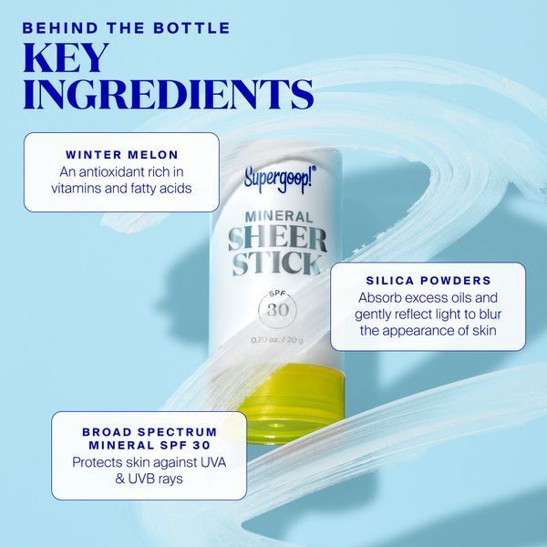 Солнцезащитный крем Supergoop! Mineral Sheer Stick SPF 30, 21 мл КОСМ02277 фото