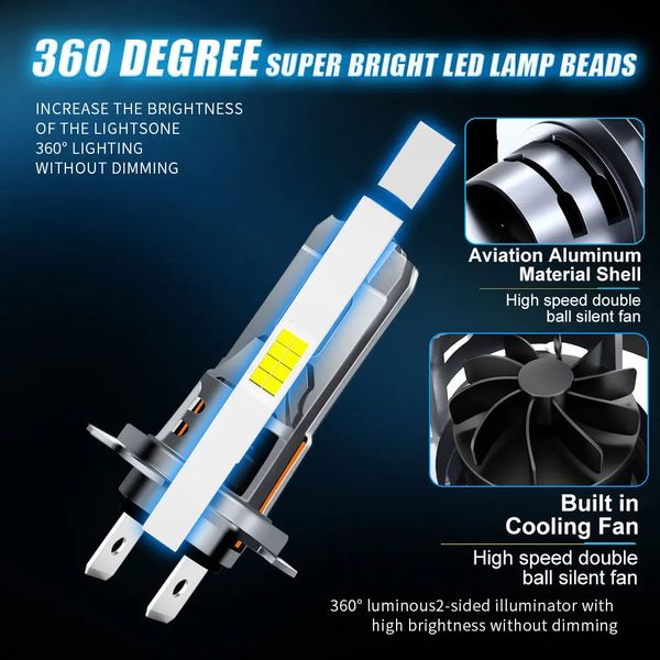 Комплект Светодиодная лампа Boorin Led H7 6000K 35W 12V 2шт (BoorinH7) BoorinH7 фото