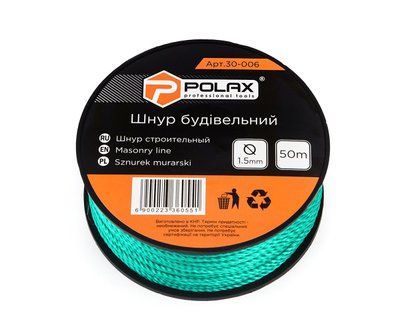 Шнур муляра Polax для будівельних робіт 1,5 мм х 50 м, зелений (30-006) 30-006 фото
