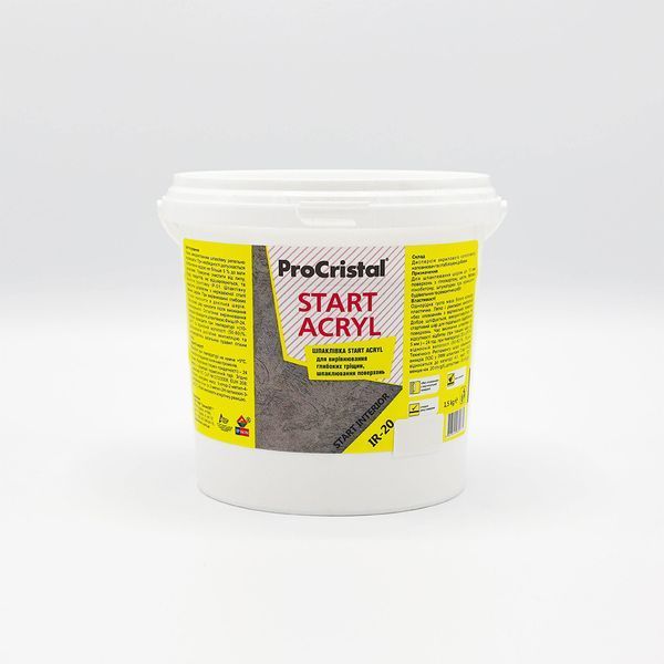 Шпатлівка ProCristal Start Acryl IР-20, 15 кг 1736504361 фото