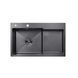 Кухонна мийка Kroner KRP Schwarze - 7848LHM PVD (3/1 мм) CV030023 фото 1