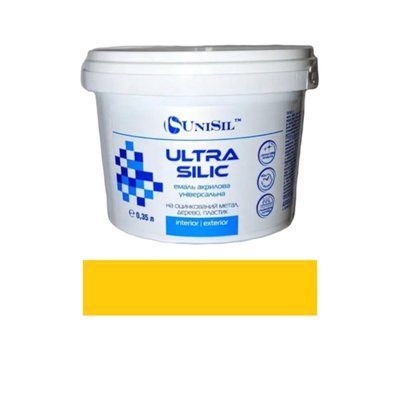 Эмаль акриловая Ultra Silic, ТМ "UNISIL", желтая RAL 1003, 0.35 л. (1759877330) 1759877334 фото