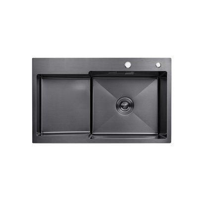 Кухонная мойка Kroner KRP Schwarze - 7848RHM PVD (3/1 мм) CV030024 фото