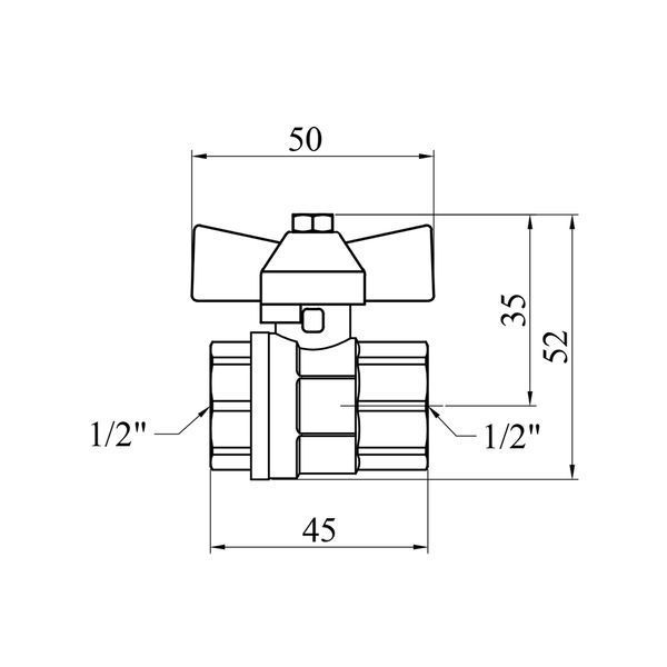 Кран шаровой Valves 1/2" ВВ PN30 синий бабочка CV008236 фото