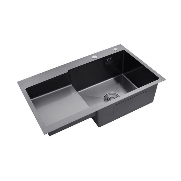 Кухонная мойка Kroner KRP Schwarze - 7848RHM PVD (3/1 мм) CV030024 фото