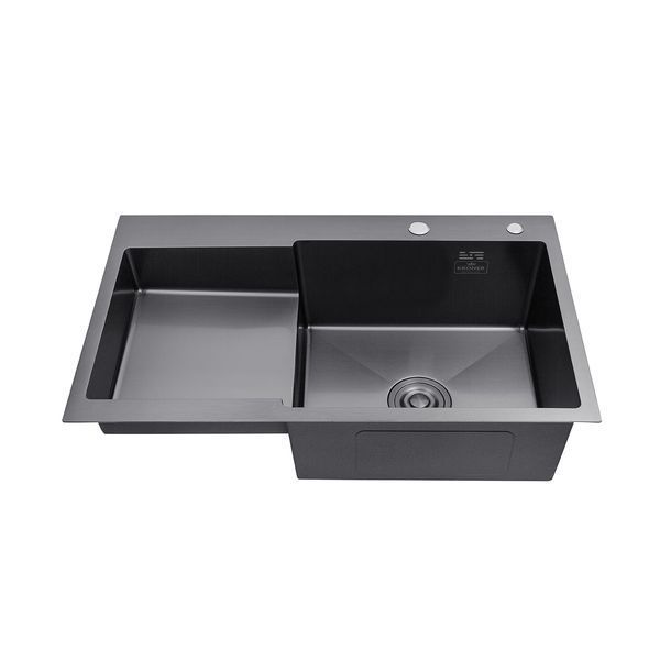 Кухонная мойка Kroner KRP Schwarze - 7848RHM PVD (3/1 мм) CV030024 фото