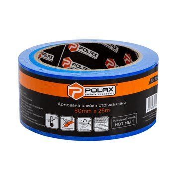 Скотч армований Polax клейка стрічка синя 50 мм х 25 м (101-166) 101-166 фото