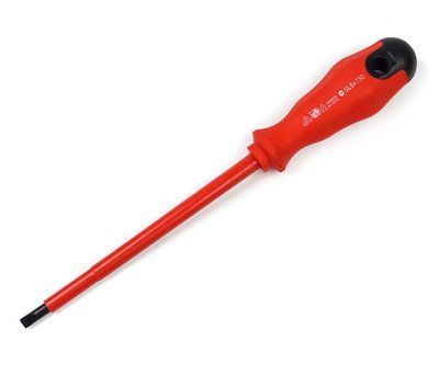 Викрутка діелектрична Polax шліцева плоска SL6x150mm, CrV (51-027) 51-027 фото