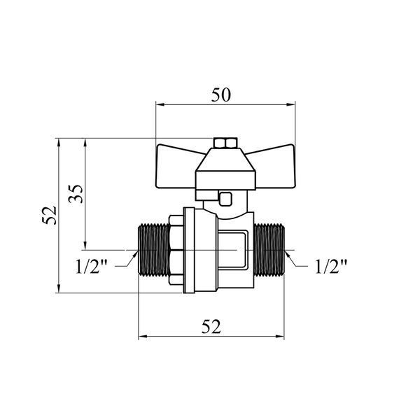 Кран кульовий Valves 1/2" ЗЗ PN30 синій метелик CV015550 фото