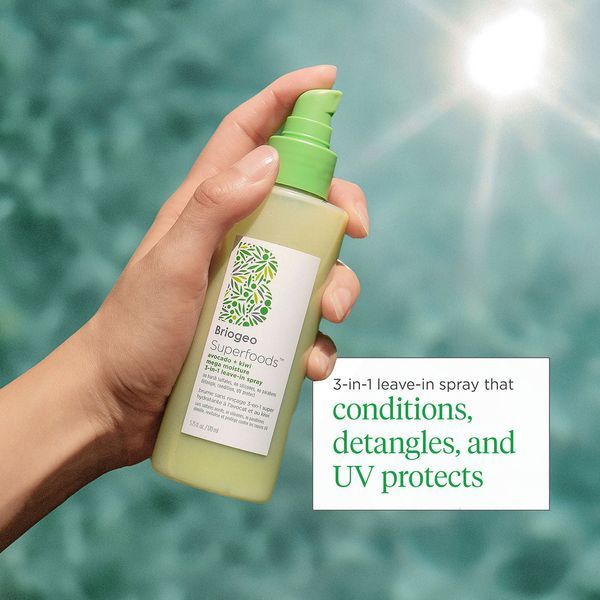 Косметичний засіб Briogeo Superfoods Avocado and Kiwi Mega Moisture 3-in-1 Leave-In Conditioner, Detangler and UV Protection Spray, 170 мл КОСМ06044 фото