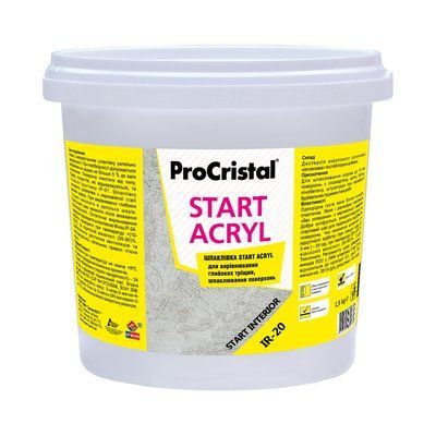 Шпатлівка ProCristal Start Acryl ІР-20, 7.5 кг 1736504361 фото