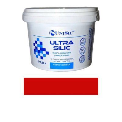 Эмаль акриловая Ultra Silic, ТМ "UNISIL", красная RAL 3020, 0.35 л (1759877331) 1759877334 фото