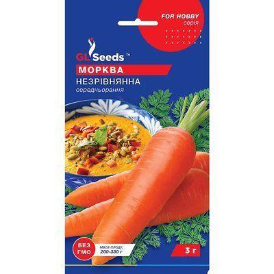 Насіння Морква Незрівнянна GL Seeds 3г (For Hobby128) 4823096901930 фото