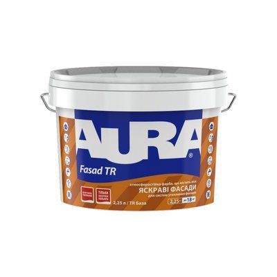 Фарба фасадна акрилова Aura Fasad TR атмосферостійка мат база під тонування 2.25 л (43769) 43769 фото