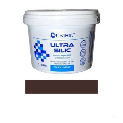 Эмаль акриловая Ultra Silic, ТМ "UNISIL", темно-коричневая RAL 8017, 0.35 л. (1759877333) 1759877334 фото