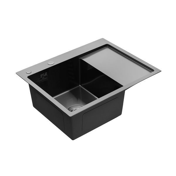 Кухонная мойка Kroner KRP Schwarze - 6350LHM PVD (3/1 мм) CV031322 фото