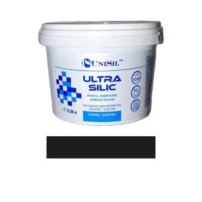 Эмаль акриловая Ultra Silic, ТМ "UNISIL", черная RAL 9011, 0.35 л (1759877334) 1759877334 фото
