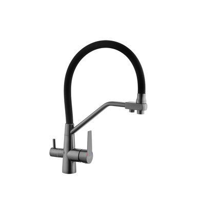 Змішувач для кухні з підключенням до фільтра Kroner KRP Edelstahl Klassisch - PVD03817BLK CV031898 фото
