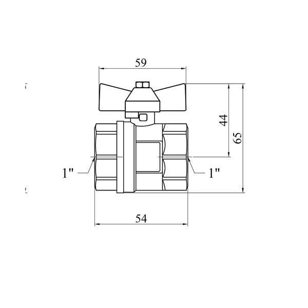 Кран шаровый Valves 1" ВВ PN30 синий бабочка CV018140 фото